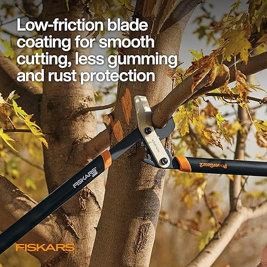 Fiskars 32 hüvelykes ágvágó faápoláshoz, nagy teherbírású, alacsony súrlódású éles acél penge, akár 2 hüvelyk (kb. 5 cm) átmérőjű ágak vágására, PowerGear2 technológiával, amely nagyobb erőt biztosít kevesebb erőfeszítéssel