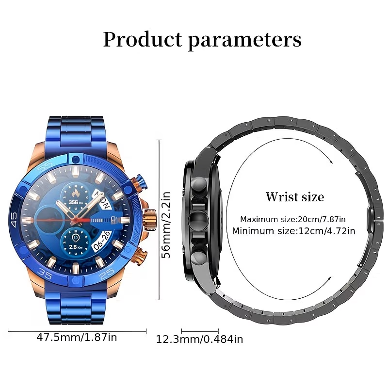 [Copy]Apple Watch Series 8 (GPS+Cellular, 45 mm) – grafitszürke rozsdamentes acél tok éjféli sportszíjjal