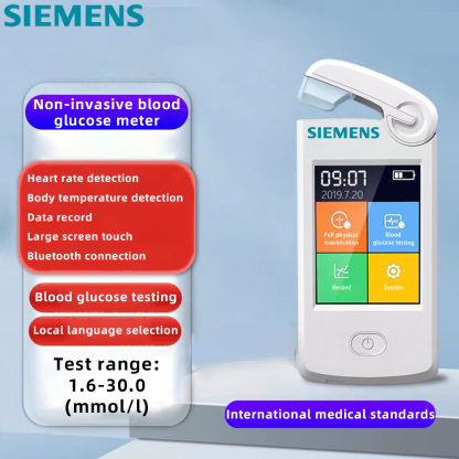Medidor de glucosa en sangre no invasivo e indoloro Siemens, examen físico completo con un solo clic