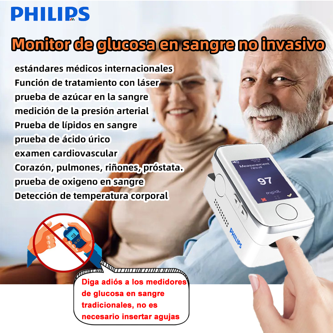 Glucómetro no invasivo de Philips, sin necesidad de extracción de sangre