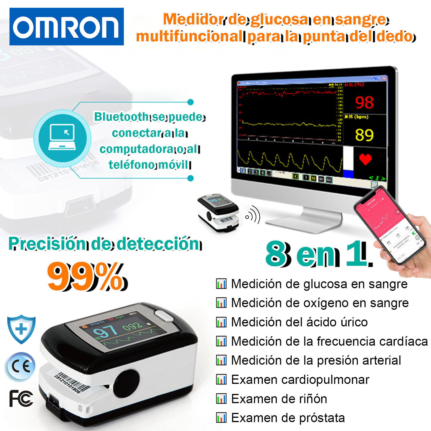 💖 Medidor de glucosa en sangre no invasivo e indoloro Omron 💕