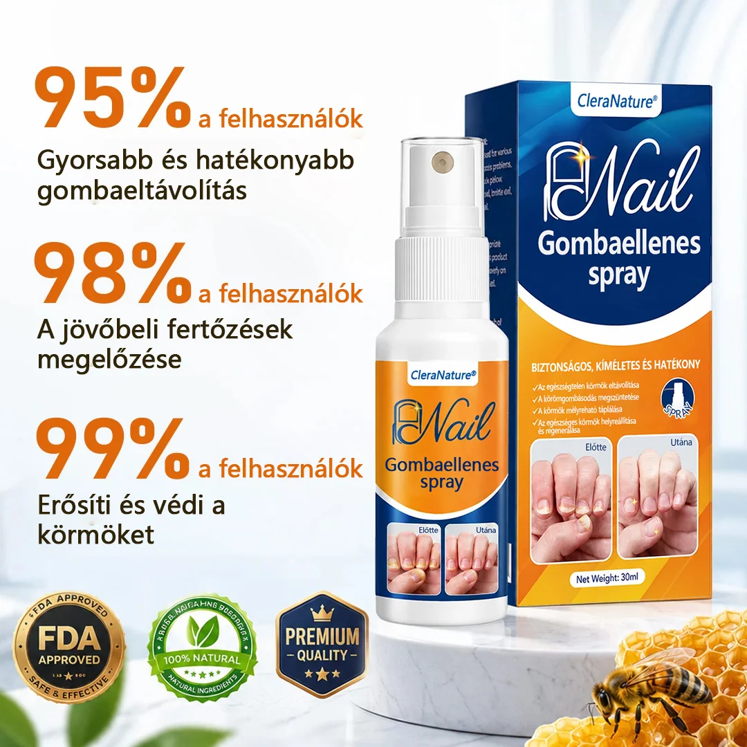 CleraNature® körömgomba-könnyítő spray  🎉 180 napos pénzvisszafizetési garancia – próbáld ki kockázat nélkül.