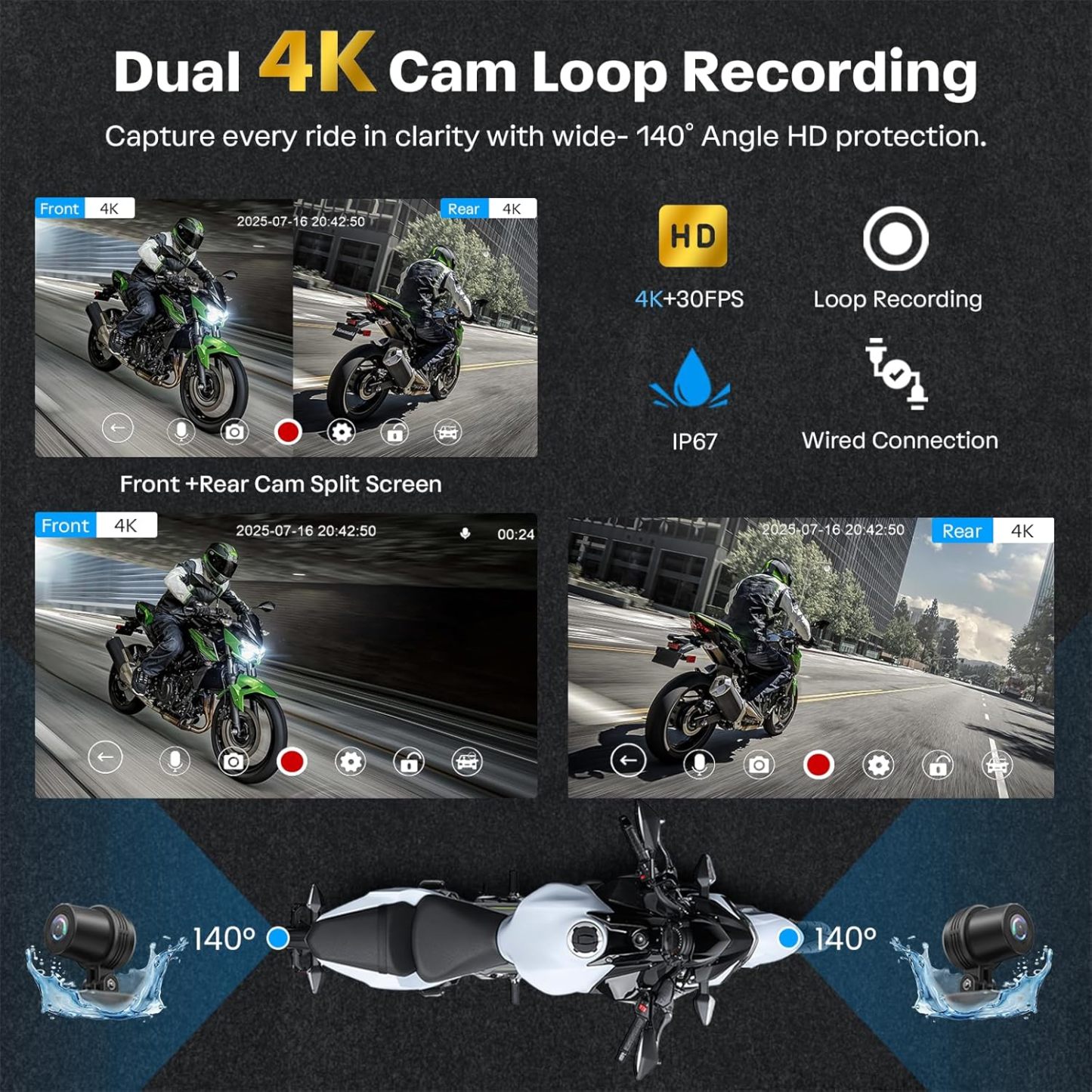Garmin Motoros CarPlay Kijelző – Android Auto és Apple CarPlay, 7"-os Vízálló GPS Navigáció, Dupla 4K Dash Cam, Bluetooth Audio, Tolatóradar és TPMS