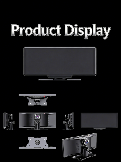 Philips Vezeték Nélküli CarPlay Okos Kijelző Dash Cam – 10,26” HD, Első–Hátsó Kamera, Szerelés Nélkül