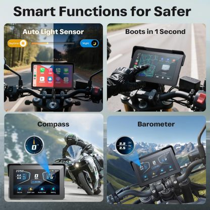 Garmin Motoros CarPlay Kijelző – Android Auto és Apple CarPlay, 7"-os Vízálló GPS Navigáció, Dupla 4K Dash Cam, Bluetooth Audio, Tolatóradar és TPMS