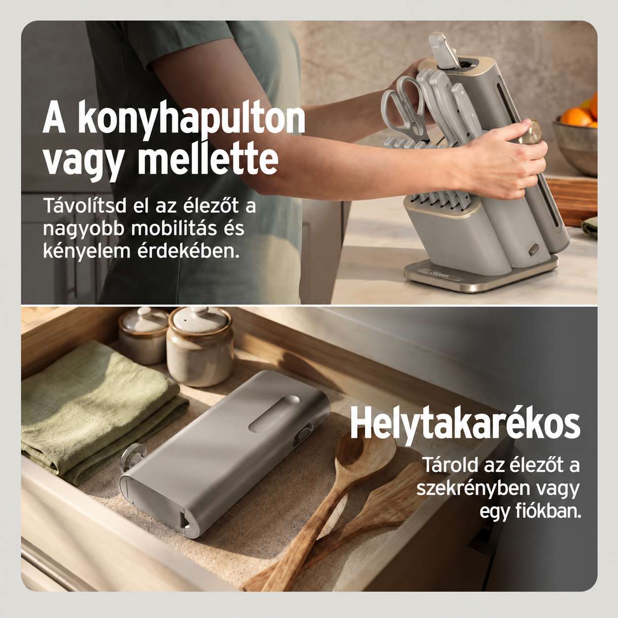 Ninja StaySharp 13 darabos késblokk készlet kivehető késélezővel – Stone Gold