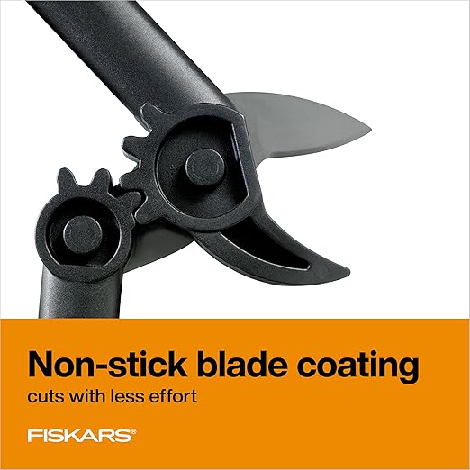 Fiskars 38 cm-es PowerGear ágvágó olló, éles acélpengés bokor- és favágó, akár 3,2 cm átmérőjű ágakat is vág, rozsdaálló és könnyű metszőolló, kerti szerszámok kertészkedéshez