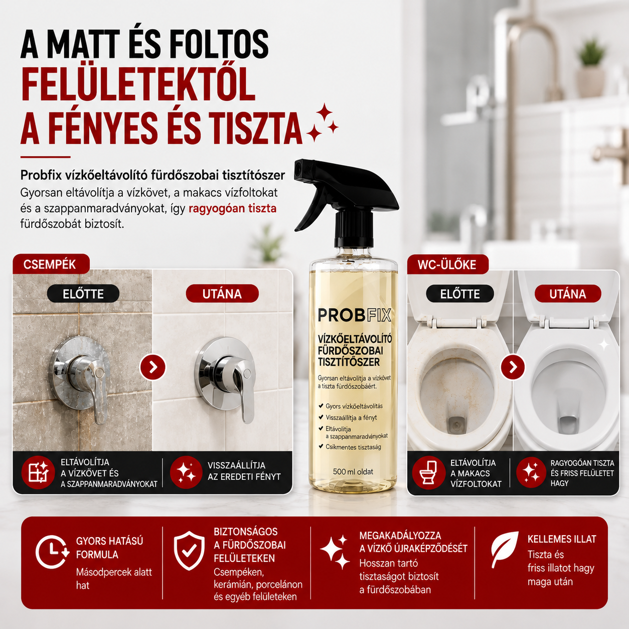 ProbFix Vízkő Fürdőszobai Tisztító