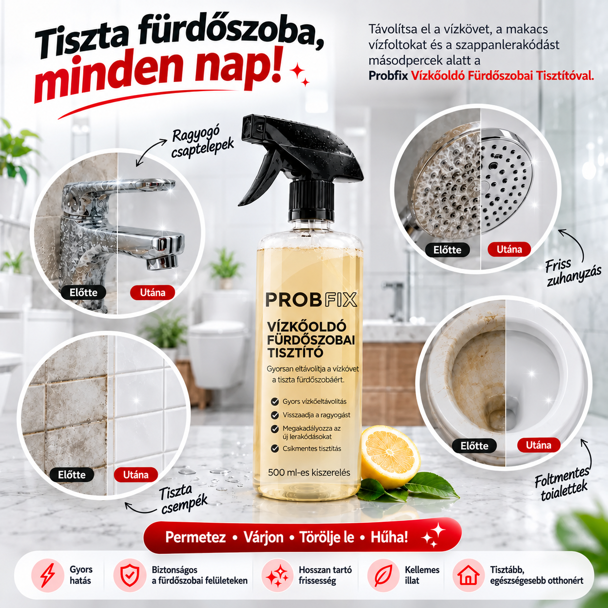 ProbFix Vízkő Fürdőszobai Tisztító