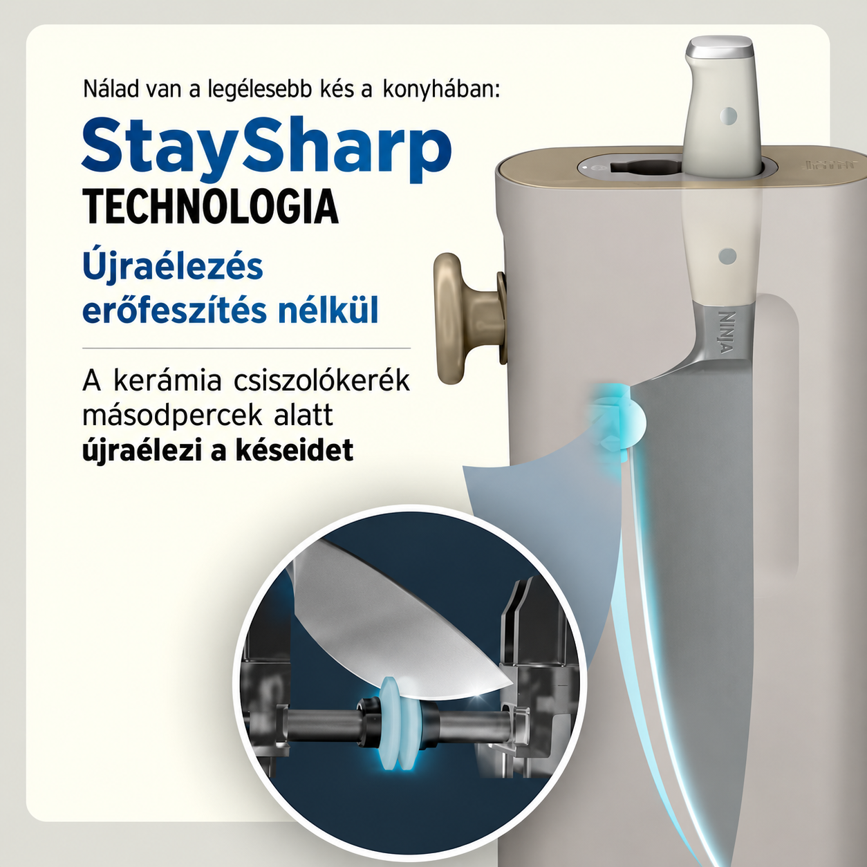 Ninja StaySharp 13 darabos késblokk készlet kivehető késélezővel – Stone Gold