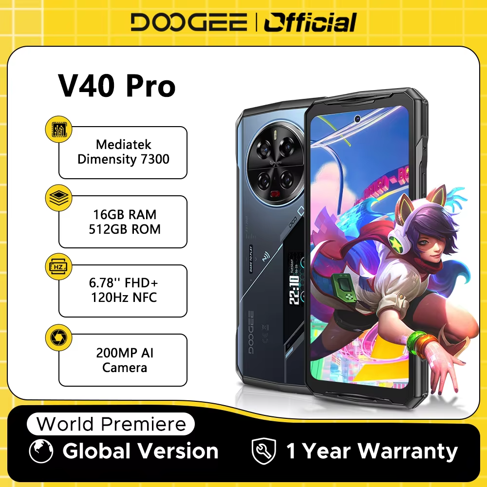 Estreia mundial Doogee V40 Pro 5G telefone robusto 6.78 "16gb + 512gb telefones de jogos