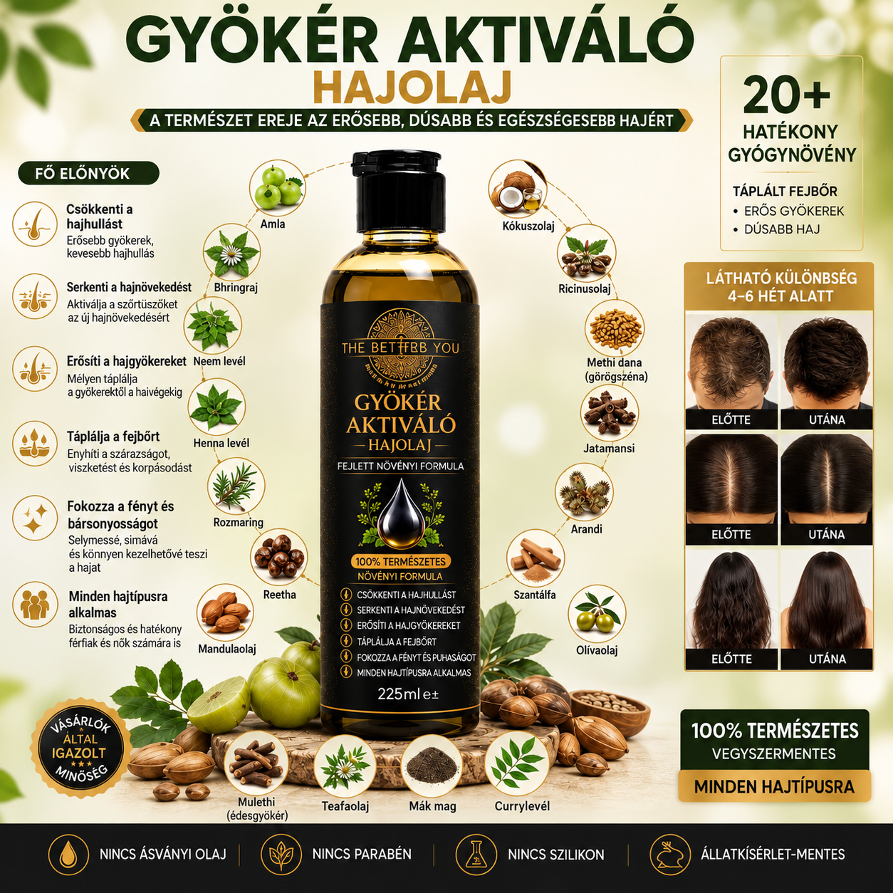 Hajgyökér-aktiváló olaj