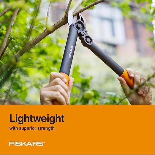 Fiskars 38 cm-es PowerGear ágvágó olló, éles acélpengés bokor- és favágó, akár 3,2 cm átmérőjű ágakat is vág, rozsdaálló és könnyű metszőolló, kerti szerszámok kertészkedéshez