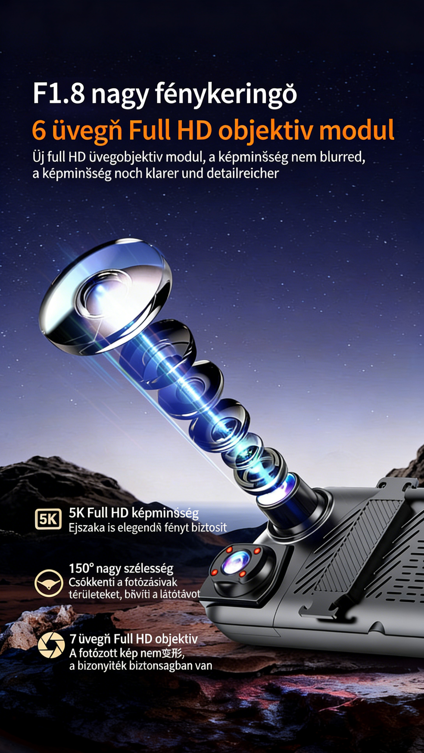 Garmin Őrszem Szintű Motoros CarPlay Intelligens Kijelző Négykamerás Rögzítés · Radarfigyelés · TPMS · Hangvezérlés · 10” Streaming Kijelző · 128 GB