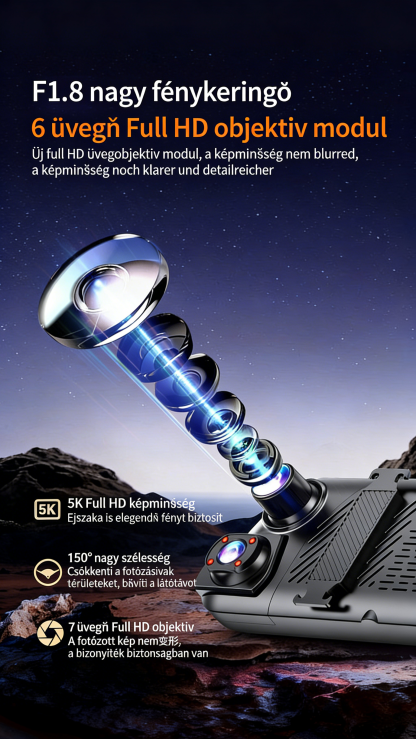 Garmin Őrszem Szintű Motoros CarPlay Intelligens Kijelző Négykamerás Rögzítés · Radarfigyelés · TPMS · Hangvezérlés · 10” Streaming Kijelző · 128 GB