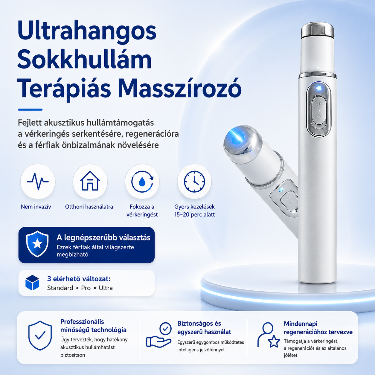💙 A fejlett akusztikus lökéshullám-terápia   segíthet helyreállítani a péniszszövetek egészségét, javítani a merevséget, a teljesítményt és a férfi önbizalmat, miközben enyhíti a 💪 izomfájdalmat, a 🦴 ízületi merevséget és a 🦵 ínproblémák okozta kell