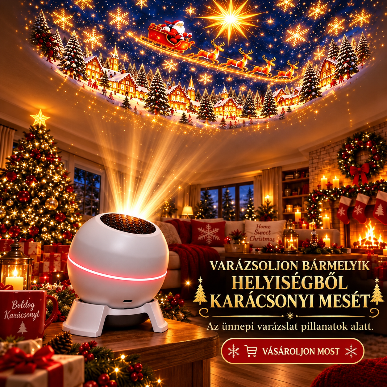 ⌛ Utolsó nap 49% megtakarításra – 🎅🎄 Karácsonyi varázsvetítő lámpa – Keltsd életre az ünnepi jeleneteket