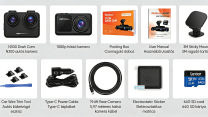 Garmin 360°-os intelligens vezetésbiztonsági rendszer｜Négykamerás panoráma · Radaros figyelmeztetés · AI hangvezérlés · Tolatási asszisztens · 128 GB tárhely