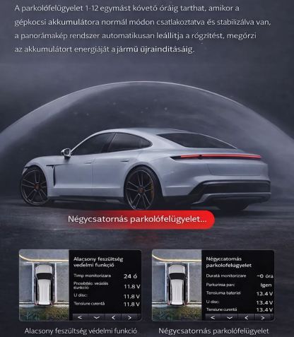 Garmin 360°-os panoráma képalkotó rendszer autókhoz: tolatókamera, négycsatornás autós kamera, nagy felbontású panorámakamera, multifunkciós egység, 4K éjjellátó, 360°-os teljes járműképalkotás, megfigyelés