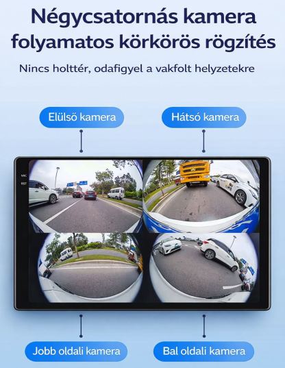 Garmin 360° panoráma ALL-IN-ONE fedélzeti rendszer – panoráma navigációs rendszerrel, tolatókamerával, panoráma parkolási asszisztenssel és 24 órás parkolási felügyelettel