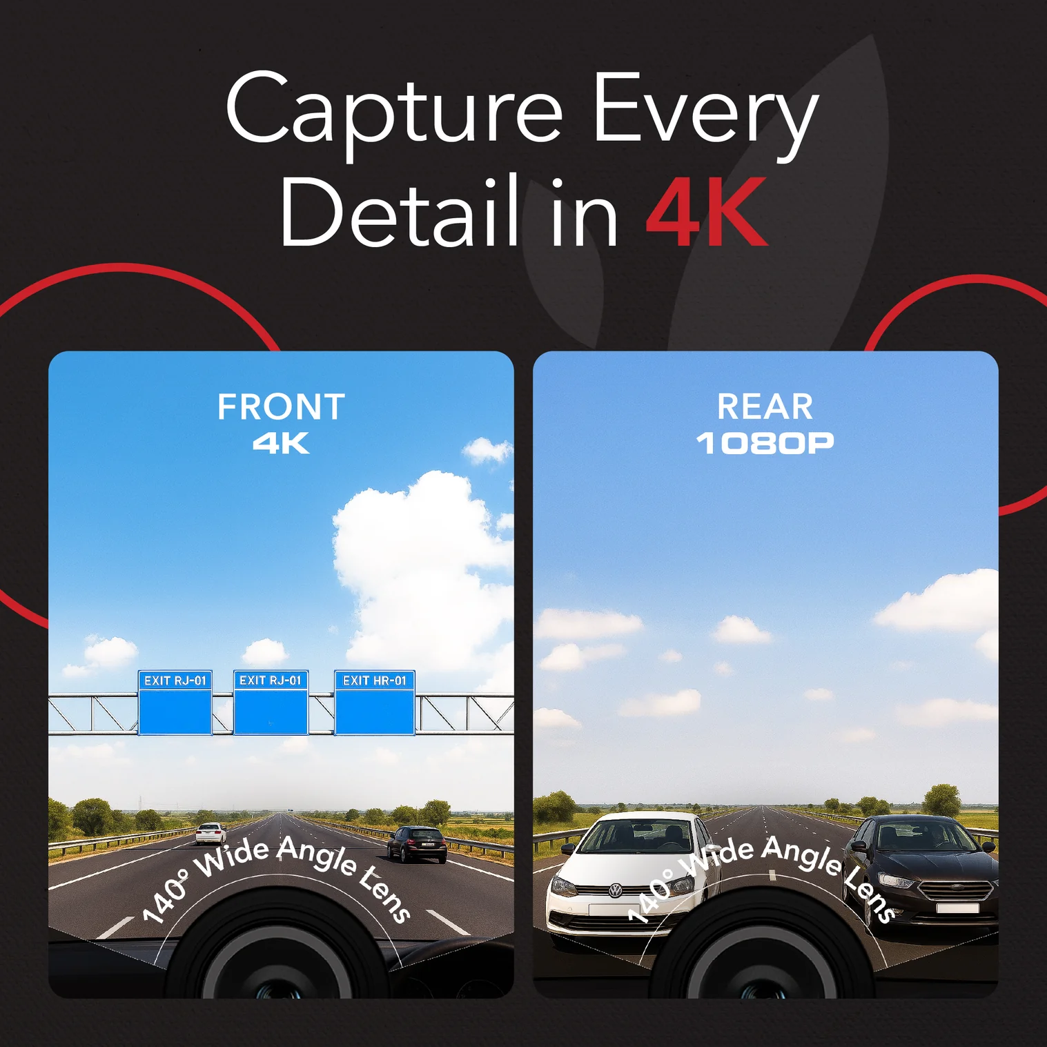 Sense 4K Max kétcsatornás autós kamera