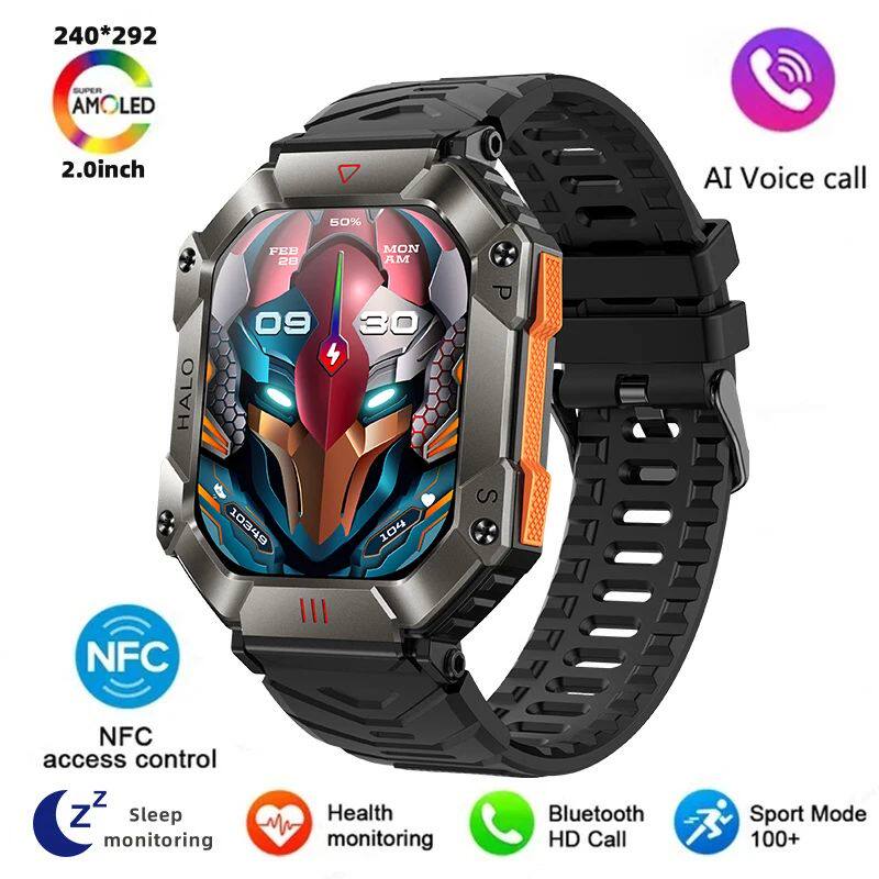 Férfi új katonai Bluetooth hívás okosóra kültéri nagy méretben
