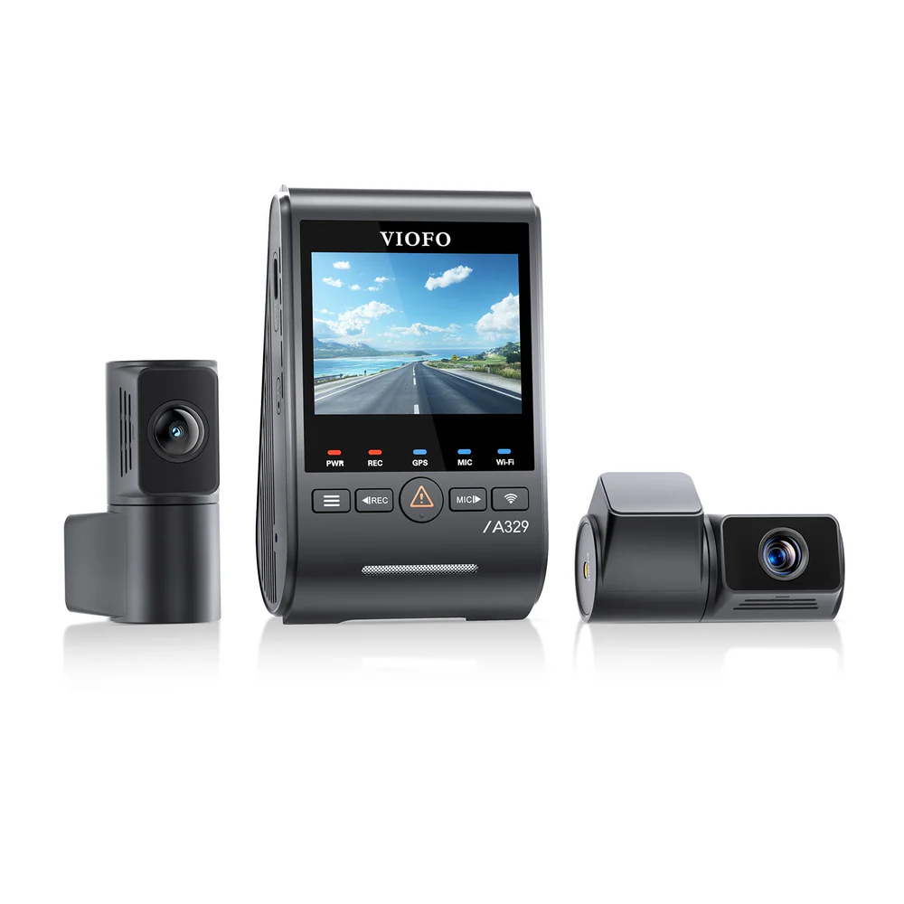 VIOFO A329T 3 csatornás 4K 30FPS előlapi kamera + 2K teleobjektív + 2K hátlapi kamera, Sony STARVIS 2 szenzoros HDR, SSD tárhely támogatás, multiplex videó, alacsony fogyasztású ütközésérzékelés, hibrid parkolásrögzítés