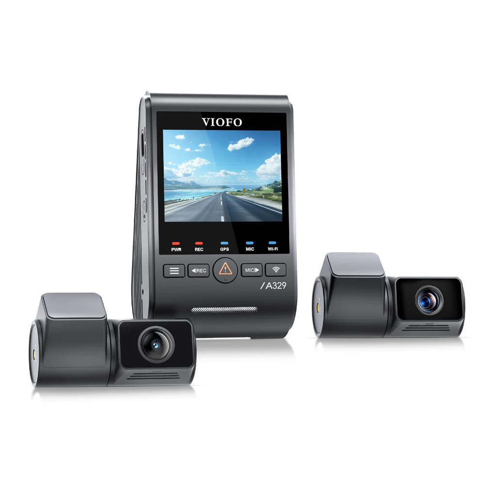 VIOFO A329T 3 csatornás 4K 30FPS előlapi kamera + 2K teleobjektív + 2K hátlapi kamera, Sony STARVIS 2 szenzoros HDR, SSD tárhely támogatás, multiplex videó, alacsony fogyasztású ütközésérzékelés, hibrid parkolásrögzítés