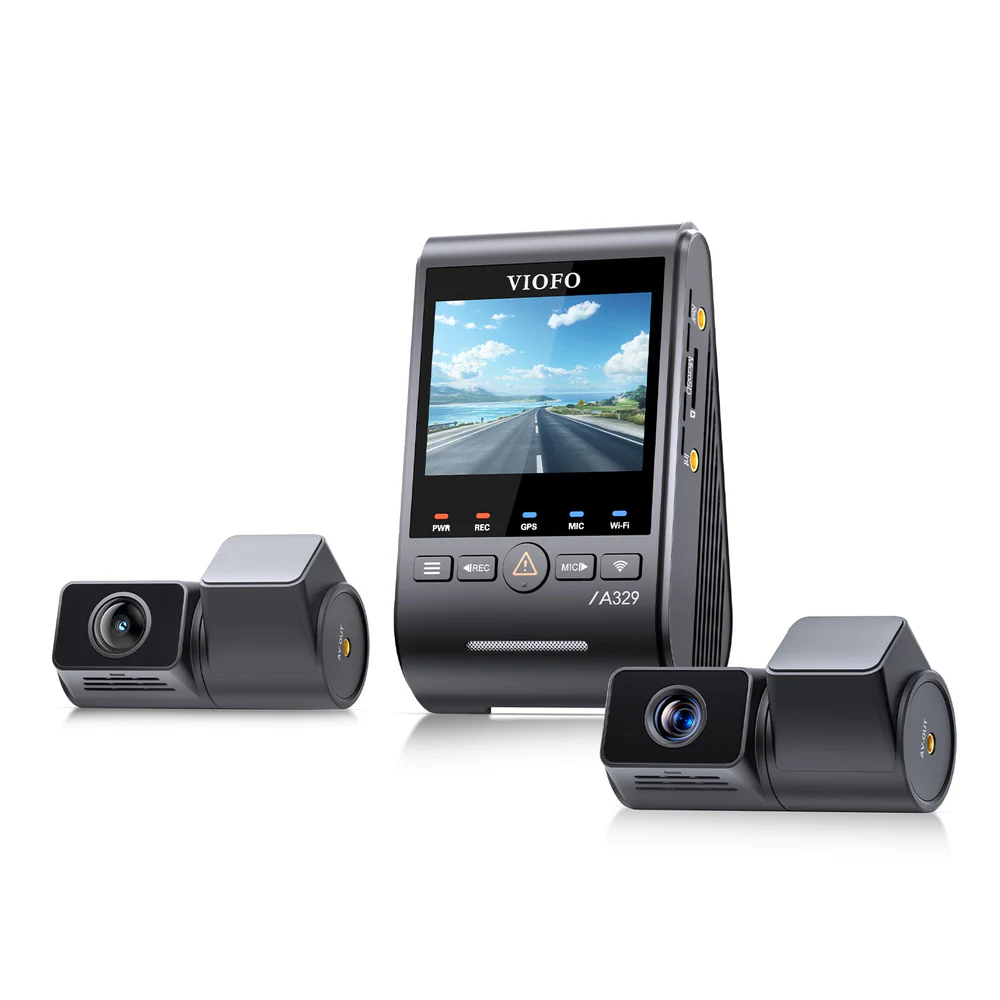 VIOFO A329T 3 csatornás 4K 30FPS előlapi kamera + 2K teleobjektív + 2K hátlapi kamera, Sony STARVIS 2 szenzoros HDR, SSD tárhely támogatás, multiplex videó, alacsony fogyasztású ütközésérzékelés, hibrid parkolásrögzítés