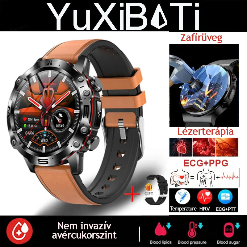 AI ORVOSI DIAGNOSZTIKÁS OKOSÓRA - 2024 ÚJ VÉRLIPIDEK, HÚGYSAV, VÉRGLUKOZ SZINT - EKG+PPG FITNESZKÖVETŐ