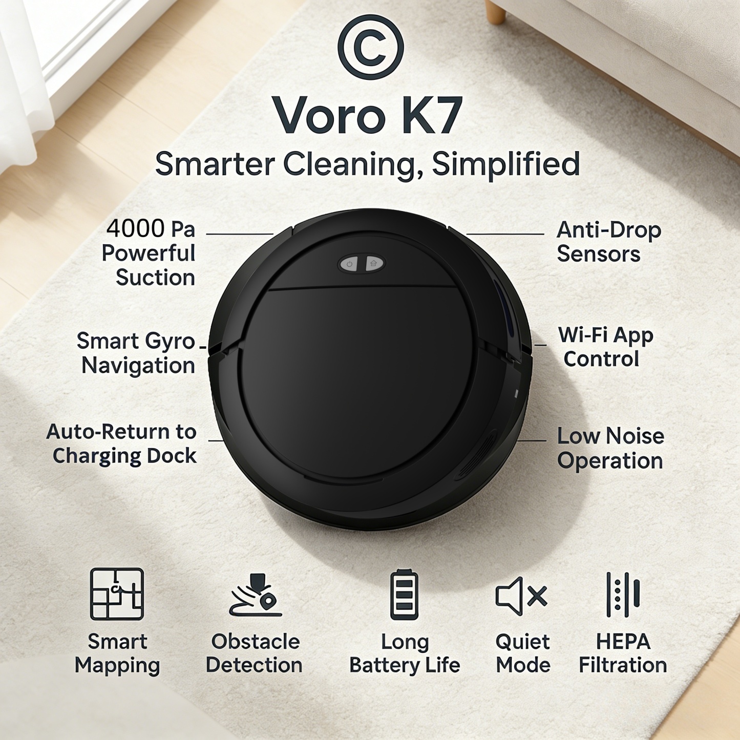 Voro K7 Smart Robot Vacuum