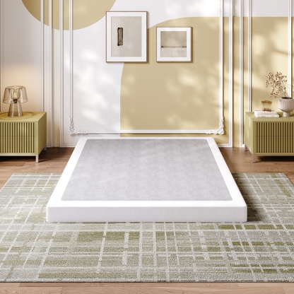 LOUVETA 5 inch Queen Box Spring, Heavy Duty Metal Box Spring Bed Base with Fabric Cover, Easy Assembly, Mattress Foundation, Noise Free