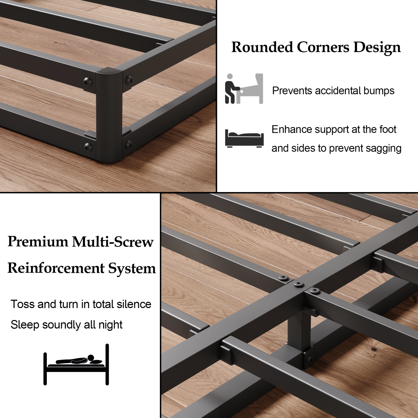 LOUVETA 5 inch Full Box Spring, Heavy Duty Metal Box Spring Bed Base with Fabric Cover, Easy Assembly, Mattress Foundation, Noise Free