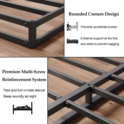 LOUVETA 5 inch Queen Box Spring, Heavy Duty Metal Box Spring Bed Base with Fabric Cover, Easy Assembly, Mattress Foundation, Noise Free