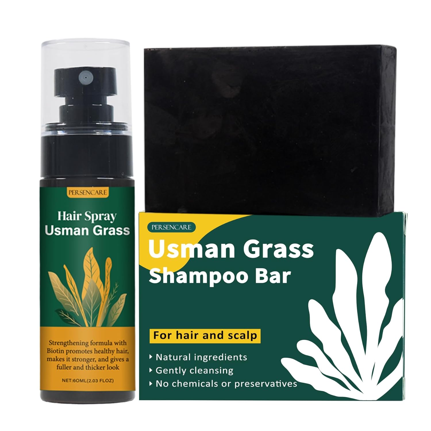Natural Usman Shampoo Bar add Spray Set