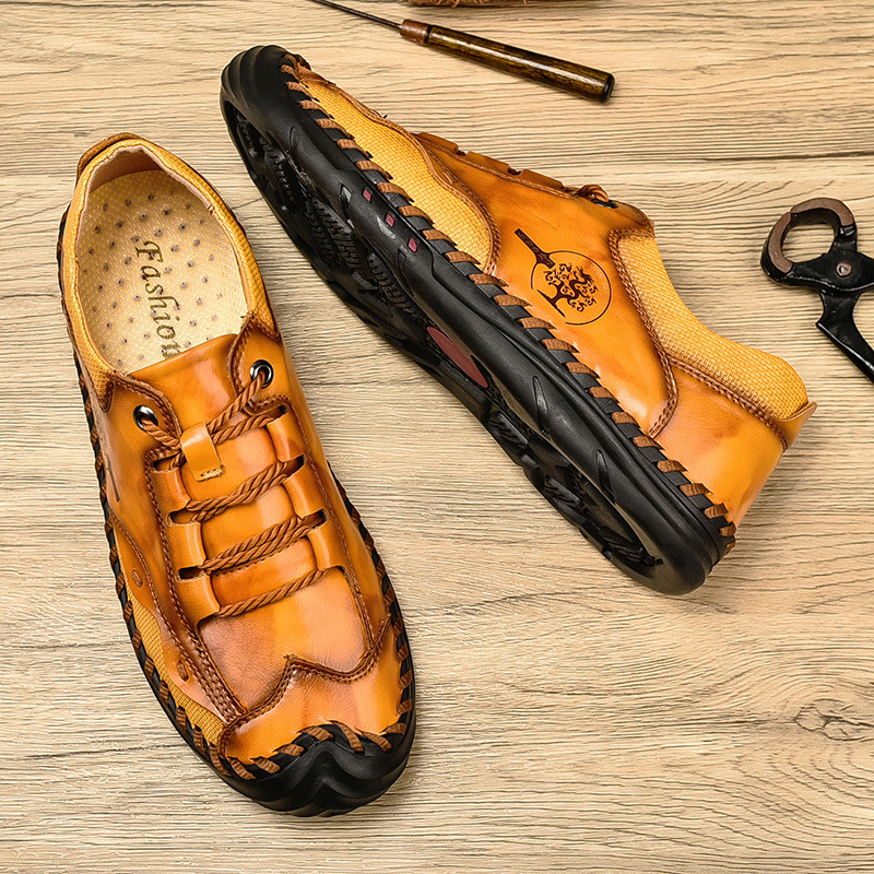🔥Last day 50% off 🔥Men's handmade genuine leather anti-collision orthopedic loafers
