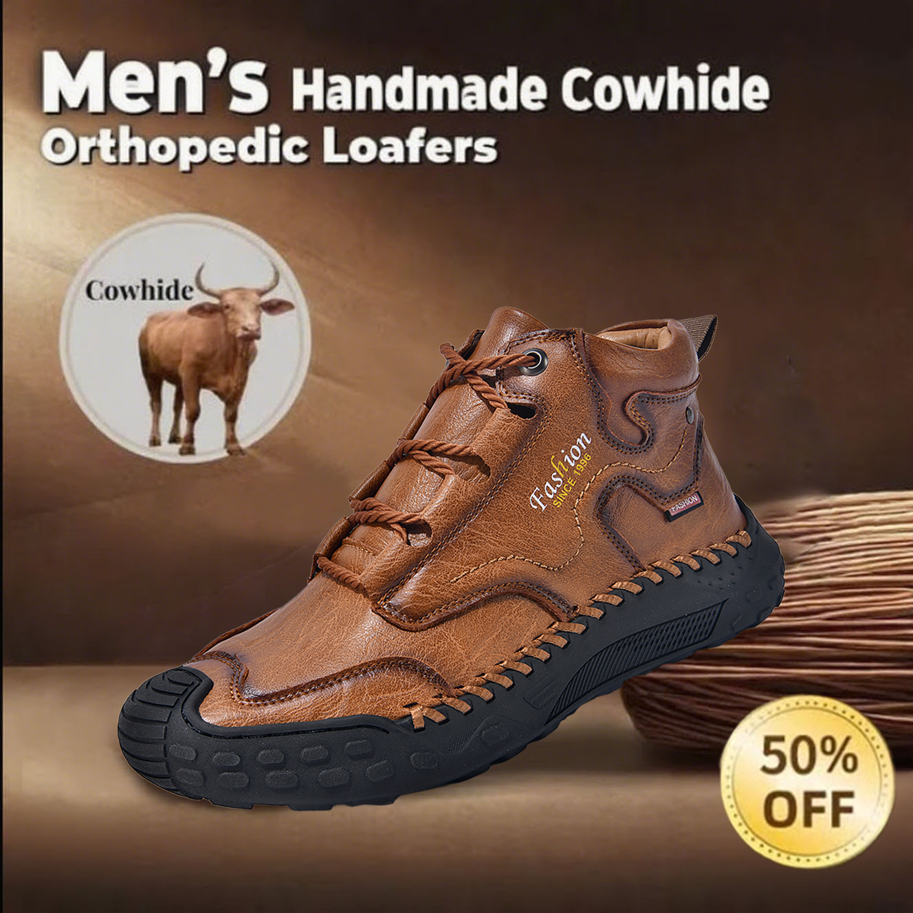 ⏰Limited Time Sale 65% OFF-Men's genuine leather non-slip corrective shoes to relieve walking pain