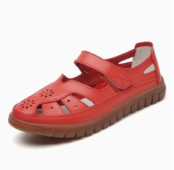 🔥LAST DAY 70% OFF🔥 Orthopedic Leather Mary Jane Sandals - Perforated Design & Grip Sole
