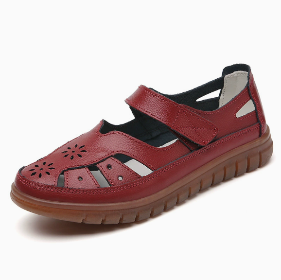🔥LAST DAY 70% OFF🔥 Orthopedic Leather Mary Jane Sandals - Perforated Design & Grip Sole