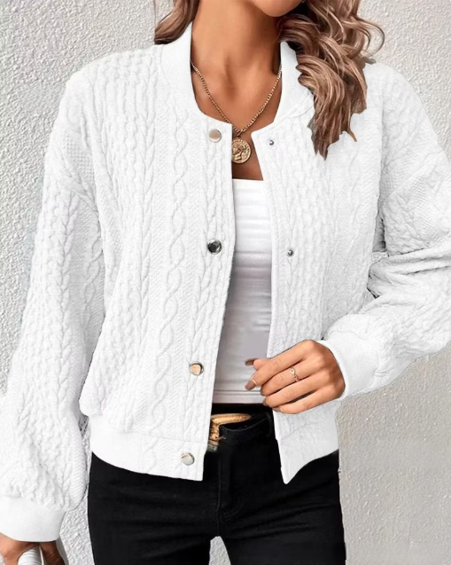 Women's Comfortable Knitted Jacket Cardigan with Elegant Buttons