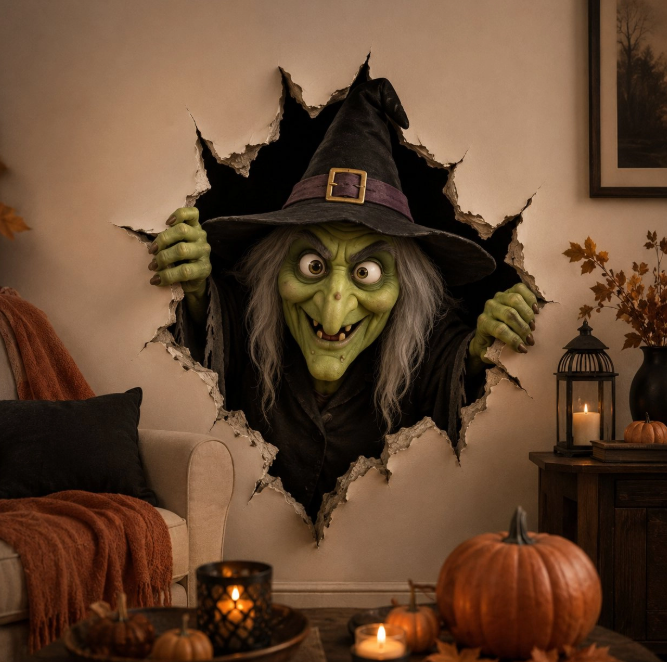 🎃Halloween Break-In 3D Wall Decals👻🧙‍♀️