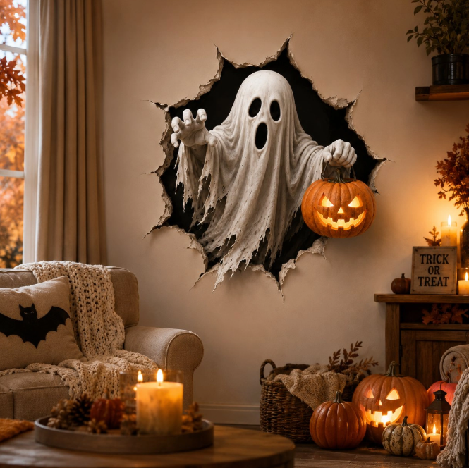 🎃Halloween Break-In 3D Wall Decals👻🧙‍♀️