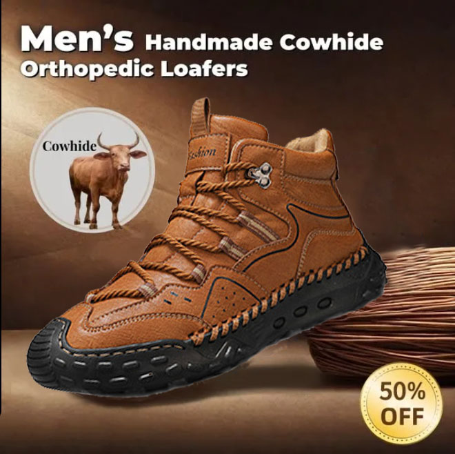 ⏰ 50% off - Men's Genuine Leather Mid-Top Non-Slip Orthopedic Shoes