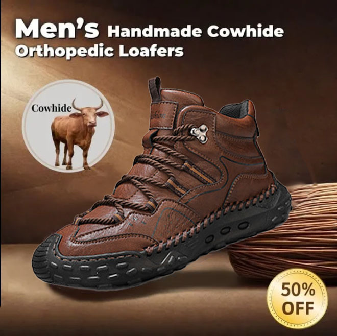 ⏰ 50% off - Men's Genuine Leather Mid-Top Non-Slip Orthopedic Shoes