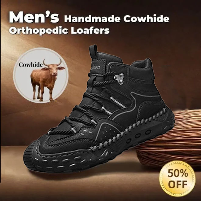 ⏰ 50% off - Men's Genuine Leather Mid-Top Non-Slip Orthopedic Shoes