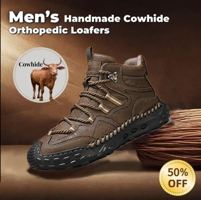 ⏰ 50% off - Men's Genuine Leather Mid-Top Non-Slip Orthopedic Shoes