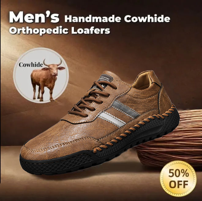 ⏰ 50% Off - Men's Genuine Leather Low-Top Non-Slip Orthopedic Shoes