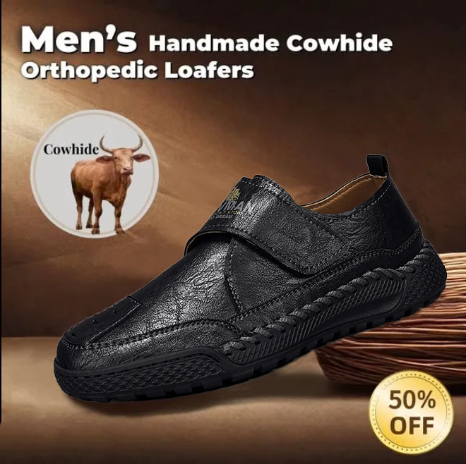 ⏰ 50% Off - Men's Genuine Leather Low-Top Non-Slip Orthopedic Painless Walking Shoes