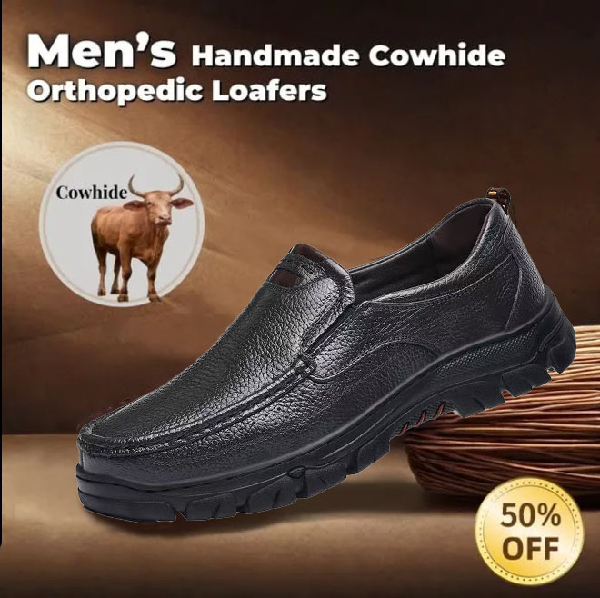 ⏰ 50% Off - Men's Genuine Leather Soft-Soled Non-Slip Orthopedic Painless Walking Shoes