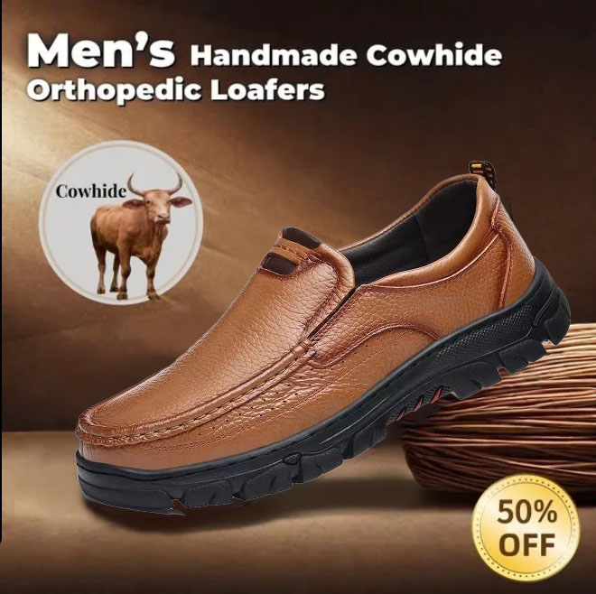 ⏰ 50% Off - Men's Genuine Leather Soft-Soled Non-Slip Orthopedic Painless Walking Shoes